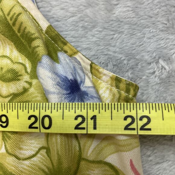 Vtg 90s Jaclyn Smith Dress Womens XL Floral Sleeveless Button Up Midi Tie Back - Picture 5 of 8